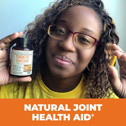 Turmeric Curcumin with Black Pepper Extract & Organic Turmeric, 60 Curcuma Capsules for Joint Support