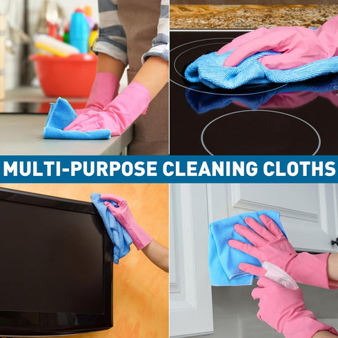 TEAWOO Cloths-50 Pack, (12x12 inches) Microfiber Cleaning Microfiber Towels Bulk, Towels for Cars & Home, Cleaning Rags