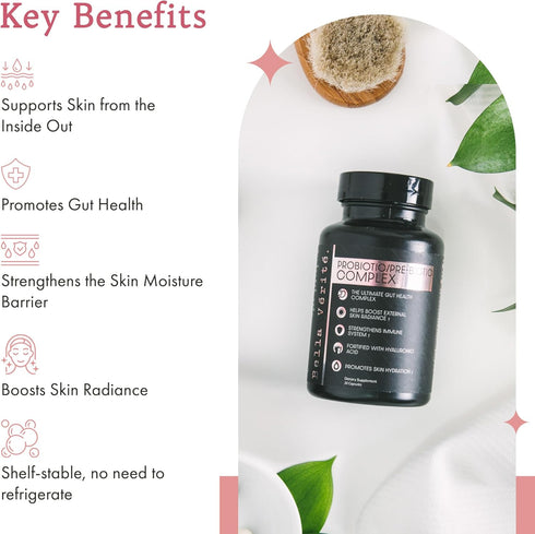 Probiotic & Prebiotic Complex | 30 Vegetarian Capsules | Support Women's Digestive & Gut Health - 3.45 Billion CFU