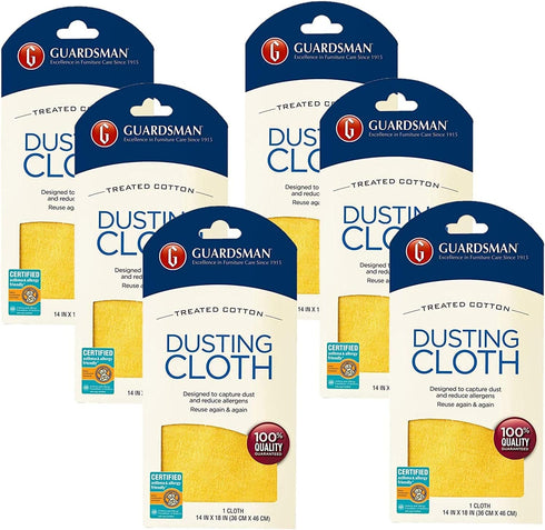 Guardsman Wood Furniture Dusting Cloths | 1 Pre-Treated Cloth | Captures 2X Dust | Pack of 6