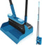 JEHONN Dustpan and Brush Set, 54" Long Handle Swivel Broom, Foldable Dust Pan with Comb Teeth for Cleaning