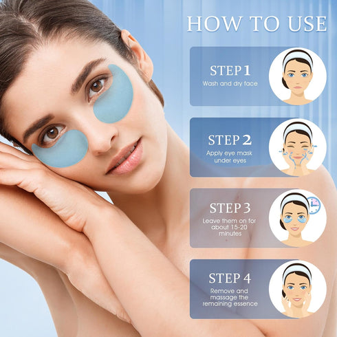 Under Eye Patches Masks - Treatment for Dark Circles, Puffy Eyes, Fine Lines, Wrinkles, Collagen & Hyaluronic Acid, 60