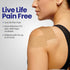 4% Lidocaine Maximum Strength Pain Relief Kinesiology Tape, Relieves Back Pain, Joints, Muscle Pains, 2" x 10" Strips