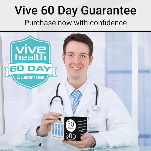 Vive Easy-Twist Lancets, 300 Count 30 Gauge Disposable Finger Pricker Needle Pen for Diabetes Testing