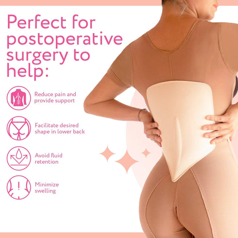 IMPRESA Lumbar Molder Liposuction Back Board, BBL Post Surgery Supplies, Comfortable Support & Protection in Beige