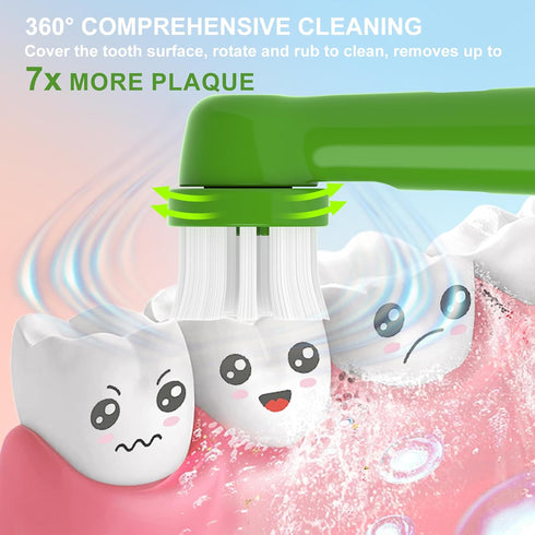 Replacement Brush Heads Compatible with Brusheez Kids' Electric Toothbrush, 5 Pcs White + 5 Pcs Purple