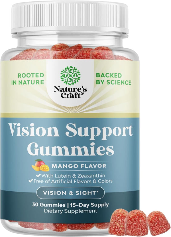 Zeaxanthin Plus Lutein Gummies for Adults, Potent Eye Vitamins for Vision & Blue Light Protection