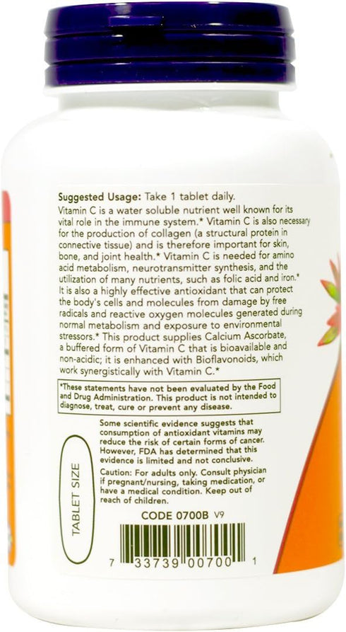 NOW C-1000 Antioxidant Protection, Buffered C 1000mg, 90 Tablets, Pack of 2