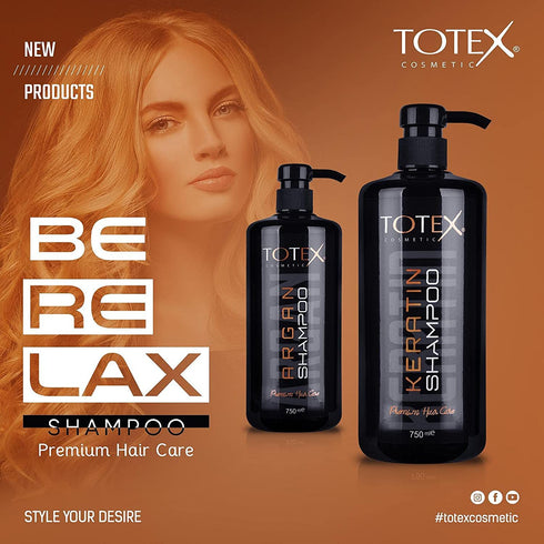 Totex Keratin Shampoo, 750 ml - Premium Hair Care, Hydrating, Nourishing, Deep Moisturising for All Hair Types