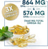 Triple Strength Omega 3 Fish Oil 60 Softgels, 2400 mg, Brain & Heart Health Support, EPA & DHA