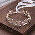 Wedding Hair Accessories for Kids, Gold Flower Girl Headband with White Flower and Pearl for Bridal Hair