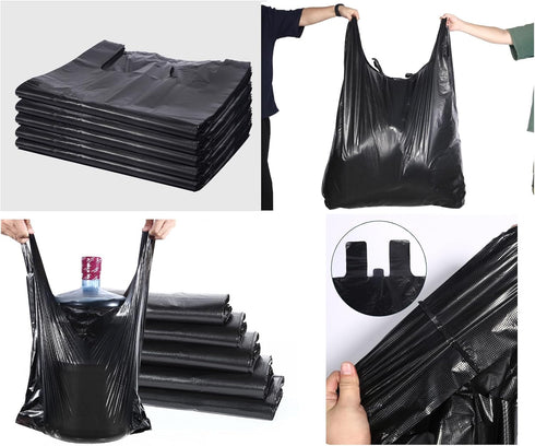 YIHUANYIFA 100 Counts 8-10 2 (8-10Gallon) Ultra Strong Gallon Black Trash Bags Mils Multi-Use Bin Liners Food Scrap