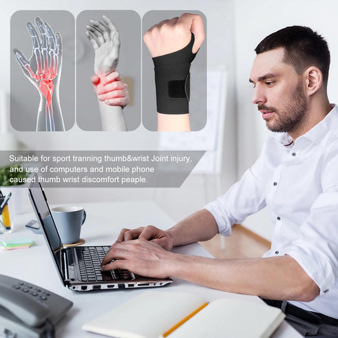 Ultra-Thin Wrist Brace Support for Carpal Tunnel, Pain Relief, Arthritis, Tendonitis, Elastic Wrist Wraps Right and Left Hands - Compression and Support for Fitness Enthusiasts (Black orange)