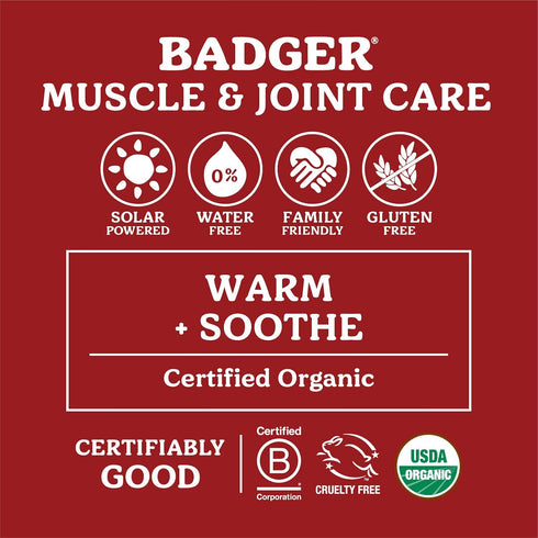 Badger Sore Muscle Rub, Organic Cayenne Pepper and Ginger Balm, Warming Muscle Relief, 0.75 oz (2 Pack)