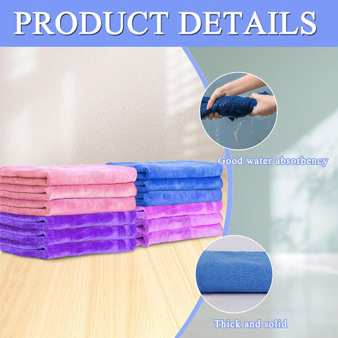 12 Pcs Extra Large Microfiber Cleaning Cloth, 20" x 30", Washable Reusable Towels for Mop Cleaning, Office, Bathrooms