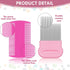 Maitys 8 Pieces Flea Lice Combs, Double Sided Lice and Nit Removal Hair Grooming Comb for Humans Pets (Pink, Light