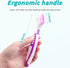 6 Pcs Denture Brush Set for False Teeth, Double Sided Design Denture Cleaning Brush with Soft Bristles, 4 Colors