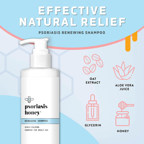 Renewing Shampoo for Itchy & Dry Scalp Treatment, Psoriasis Shampoo with Argan Oil for Women & Men (8oz)