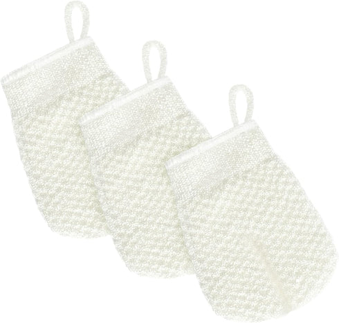 MIG4U 3 PCS Exfoliating Facial Scrubber Mitt, Face Cleanser Wash Mittens for Men & Women
