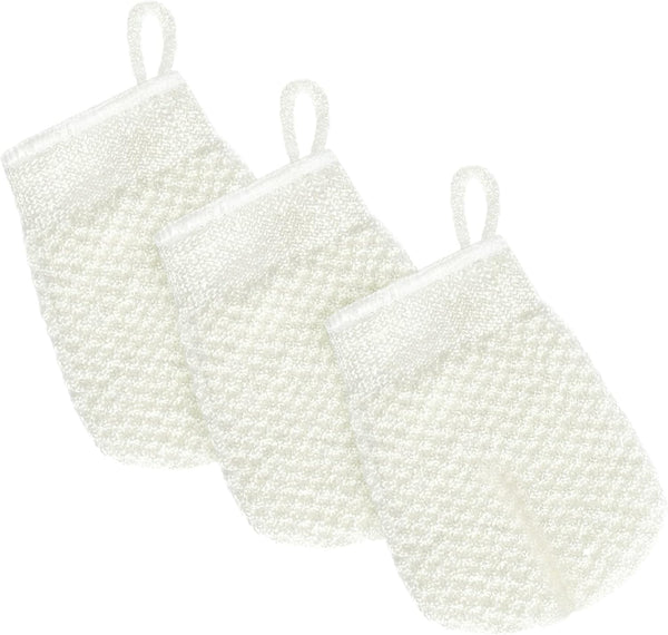 MIG4U 3 PCS Exfoliating Facial Scrubber Mitt, Face Cleanser Wash Mittens for Men & Women