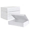 Purple Q Crafts White Hard Gift Box with Magnetic Closure, 7 x 5 x 1.6 inch Rectangle Small Boxes for Gifts (Pack of 2)