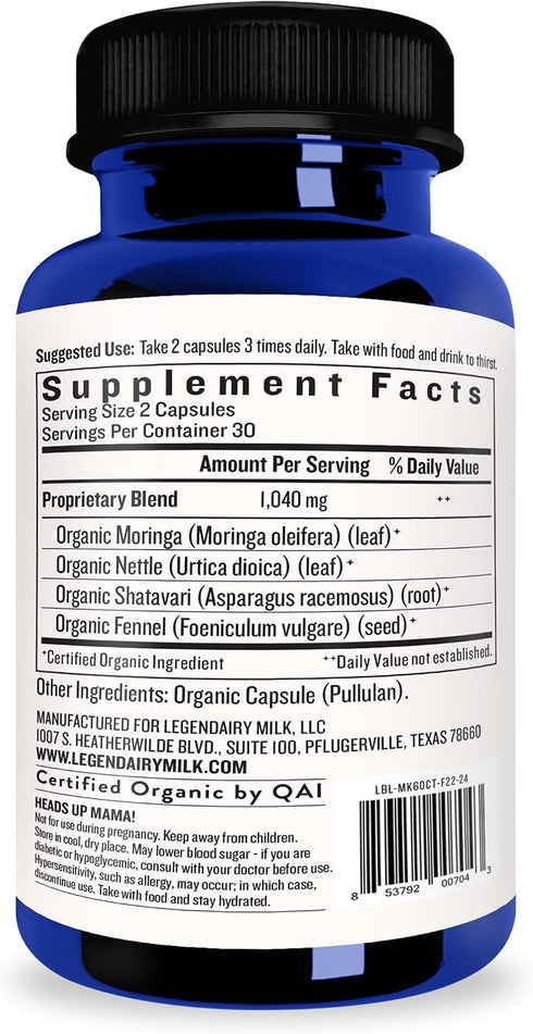 Milkapalooza 60ct Legendairy Milk Lactation Supplement for Breastfeeding Moms, Increase Breast Milk Supply with Organic