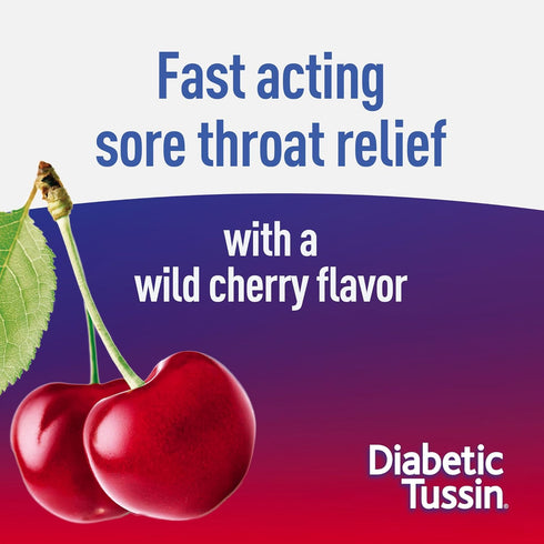 Diabetic Tussin Sore Throat Spray, Wild Cherry Flavor, 6 fl oz, 1 Pack