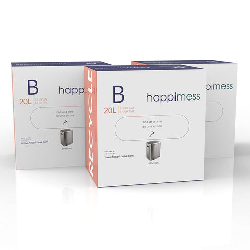 happimess HPM3000B-CLEAR 5.3 Gallon Kitchen Drawstring Trash Bags, Clear, 60-Count, 3-Packs of 20 Liners