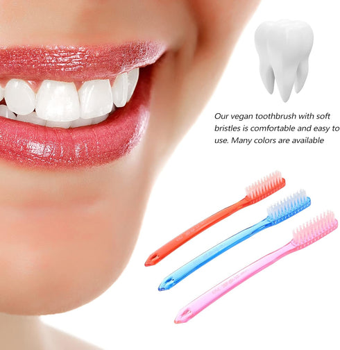 HEALLILY Super Bristle Toothbrush, 12 Pack for Adults, Hard Bristles for Stain Removal, Compact Travel Size