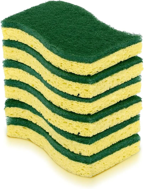 Pine-Sol Heavy Duty Scrub Sponges - Double Sided Dish Scrubber, 6 Pack Kitchen Essentials for Cleaning Supplies