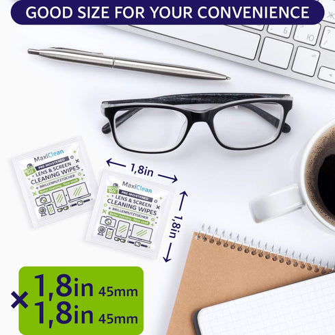 440 Pack Lens Wipes for Eyeglasses, Pre-Moistened, Streak-Free Cleaning for Glasses & Laptop Screens