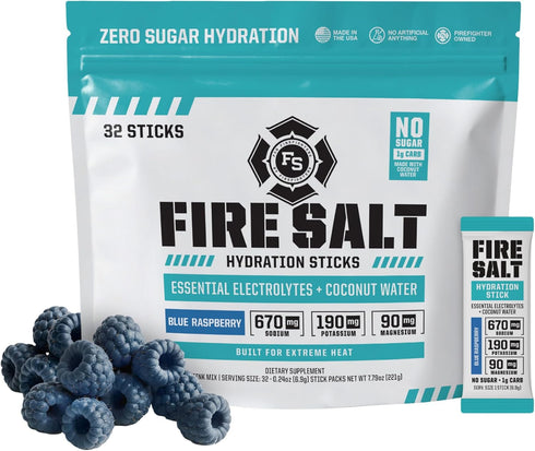 Fire Science Fire Salt Hydration Sticks, Electrolytes & Coconut Water, Hydration Drink