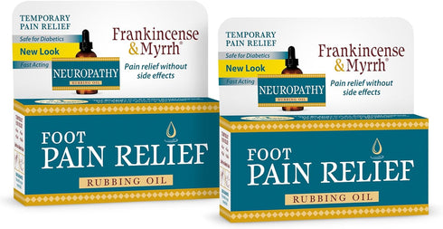 Frankincense and Myrrh Foot Pain Relief Oil, Neuropathy Relief, 2 Pack