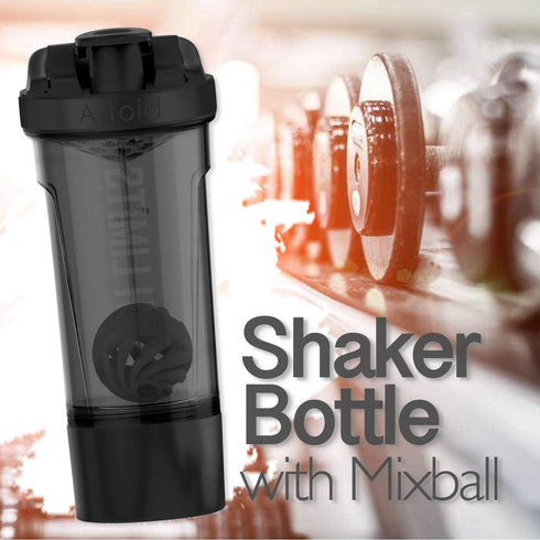 Artoid Mode Inspirational Fitness Protein Shaker Bottle 24-Ounce, Dual Mixing Technology with Storage Box Included