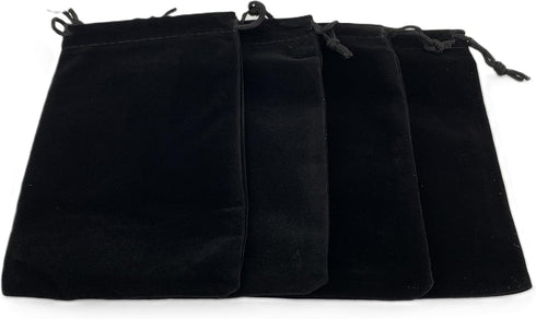 AEAOA Gift Bags - Pack of 5 Velvet Drawstring Jewelry Pouches, 16" X 12" (Black)
