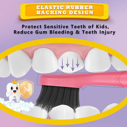 Compatible with Burst Kids Electric Toothbrush Replacement Heads, 6 Pack, Light Pink