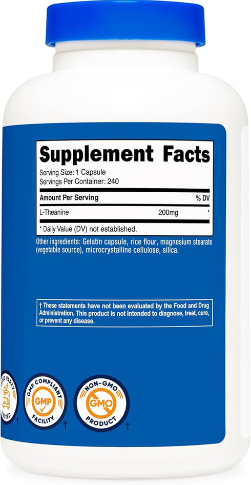 Nutricost L-Theanine 200mg Double Strength, 240 Capsules
