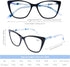 DOOViC Computer Reading Glasses, Blue Light Blocking Anti Eyestrain Fashion Cat Eye Readers for Women 1.5 Strength