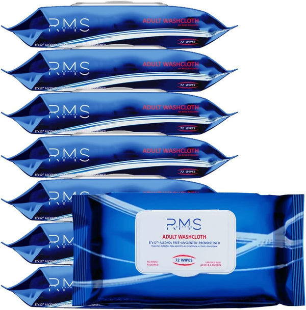 Pack of 8 Disposable Adult Wet Wipes or Washcloths 8 X 12