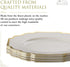 SILVER SPOONS Elegant Disposable Plates - (10 pc) Heavy Duty Salad Plates 8.25”, Fine Dining Plastic Dishes, Ivory/Gold