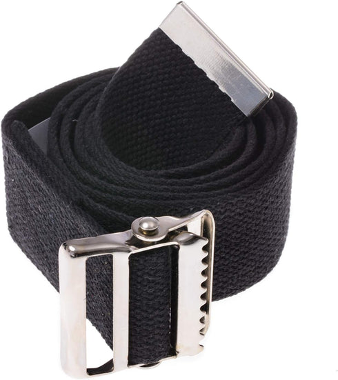COW&COW Transfer and Gait Belt with Metal Buckle for Caregiver Nurse, 2 inch Black, 72"