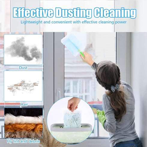 30PCS Disposable Duster Refills, 180 Degree Electrostatic Replacement Heads for Home Office Multi-Surface Dusting