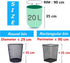 Trash Bags with Handles, 5.3 Gallon Plastic Bags for Bathroom, Kitchen, Bedroom Waste Bin, 100 Counts