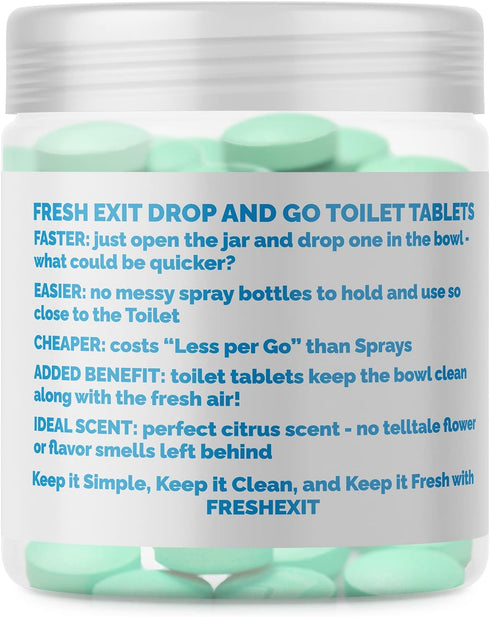 FreshExit Toilet Tablets, Replaces Toilet Sprays, Clean Bowl with Fresh Citrus Scent, 60ct