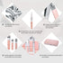 Manicure Set - Travel Mini Nail Clippers Kit with 10pcs Stainless Steel Grooming Tools (Pink)