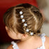 YISSION 20Pcs Mini Rhinestone Flower Hair Clips, Cute White Pearl Hair Pins, Wedding Hair Accessories for Women Girls