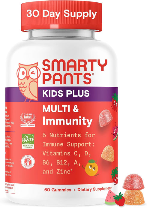 SmartyPants Kids Multivitamin & Immunity Gummies: Vitamins C, D, B6, B12, A,