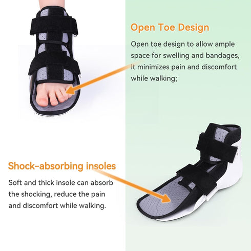 Walking Brace for Broken Toe Injuries, Sprained Ankles, Metatarsal Stress, Post-Op Support Left Foot Fracture Shoe Fits