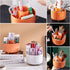 DASITON Large Capacity Makeup Brush Holder, 360 Rotating Organizer, 5 Slot Cup for Vanity Decor and Bathroom