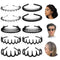 WOVOWOVO Plastic Hair Bands with Teeth: 10 Packs Headbands for Women Girls Teens (Black Style)
